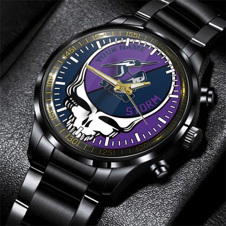 Melbourne Storm NRL Personalized 3D New Men Skull Hand Watch Gift For Fans For Father For Fan