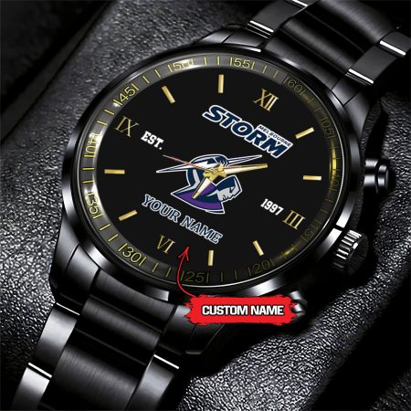 Melbourne Storm NRL Personalized Black Fashion Hand Watch