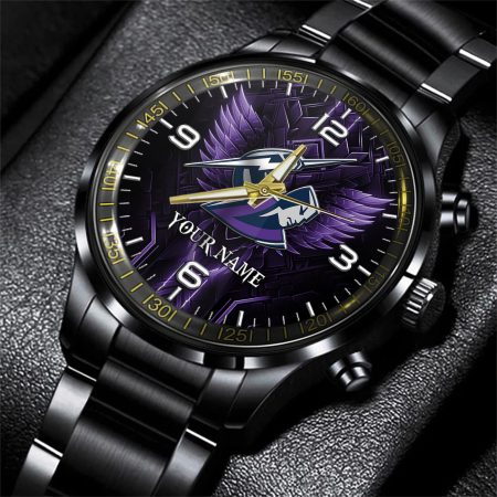 Melbourne Storm NRL Personalized Black Hand Watch Gift For Fans