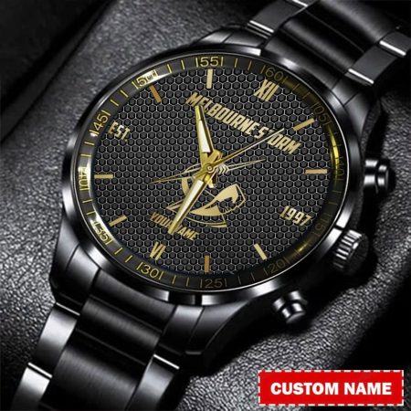 Melbourne Storm NRL Personalized Gold Metal Black Watch For Fan