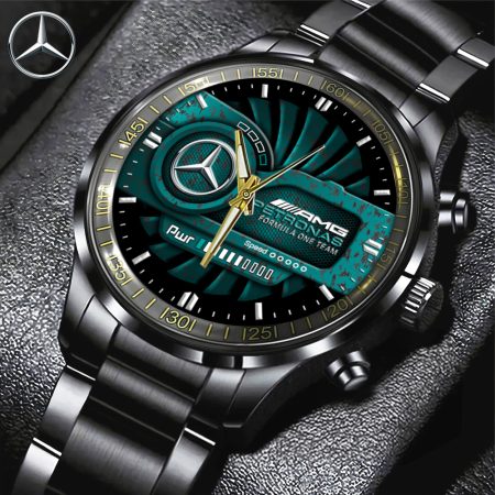 Mercedes-AMG Petronas F1 Black Stainless Steel Watch Gift For Fan