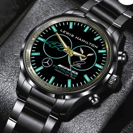 Mercedes-AMG Petronas F1 x Lewis Hamilton Black Stainless Steel Watch Gift For Fan