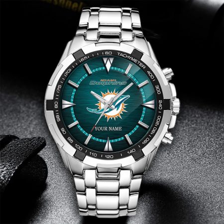Miami Dolphins NFL Alloy Men Quartz Watch Personalized Gift For Fan