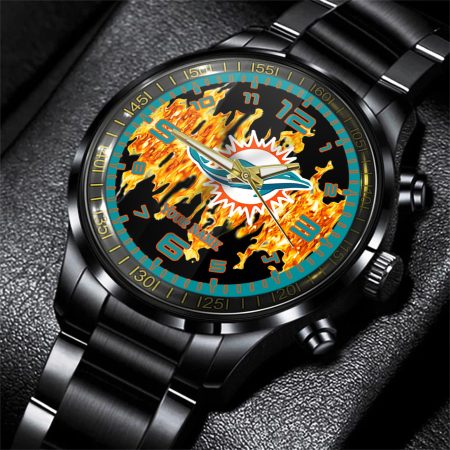 Miami Dolphins NFL Personalized 3D Men Hand Watch Gift For Fans For Father