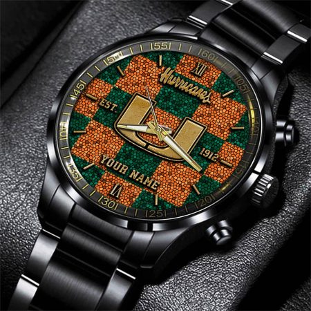 Miami Hurricanes NCAA Personalized Black New Hand Watch Gifts For Fans