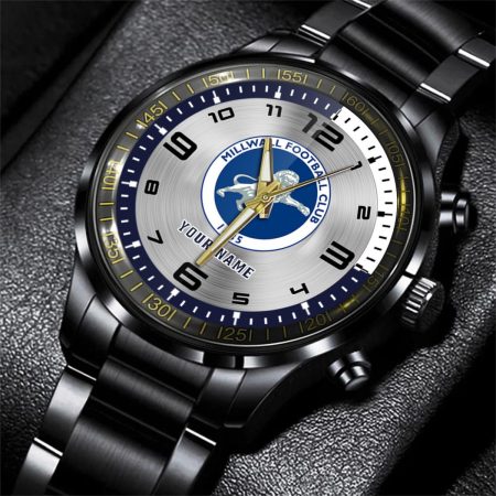 Millwall EFL Personalized Black Stainless Steel Hand Watch For Fan