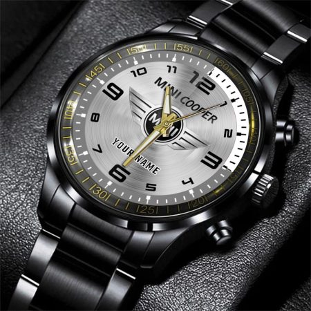 Mini Cooper Motorcycle Personalized Black Stainless Steel Hand Watch For Fan