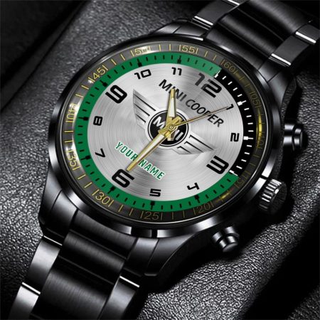 Mini Cooper Motorcycle Personalized Black Stainless Steel Hand Watch For Fan