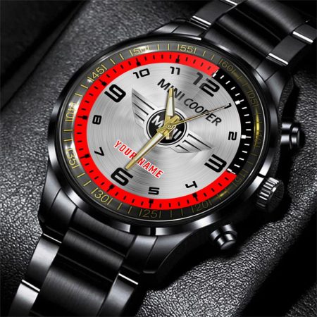 Mini Cooper Motorcycle Personalized Black Stainless Steel Hand Watch For Fan
