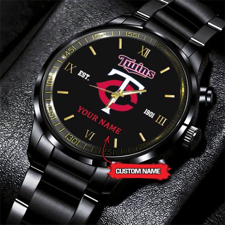 Minnesota Twins MLB Black Fashion Watch Custom Your Name For Fan