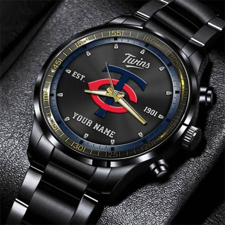 Minnesota Twins MLB Personalized Black Style Hand Watch Gifts For Fan