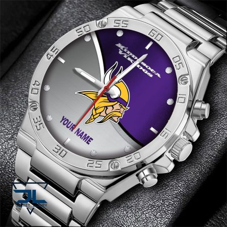 Minnesota Vikings NFL Personalized Black Hand Watch Gifts For Fans