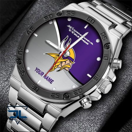 Minnesota Vikings NFL Personalized Black Hand Watch Gifts For Fans