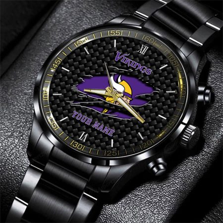 Minnesota Vikings NFL Personalized Sport Black Fashion Watch