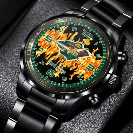 Minnesota Wild NHL Personalized 3D Black Watch Gift For Fans