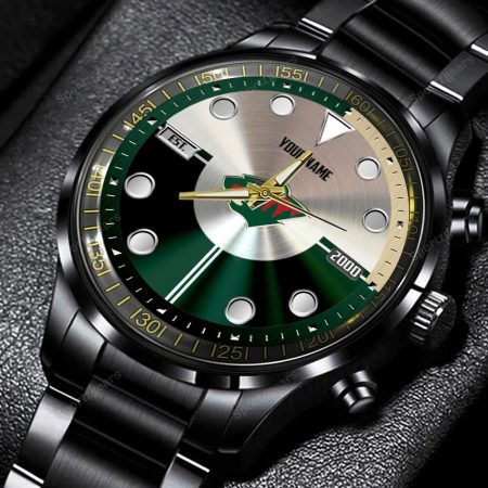 Minnesota Wild NHL Personalized New Black Hand Watch Gift For Fans