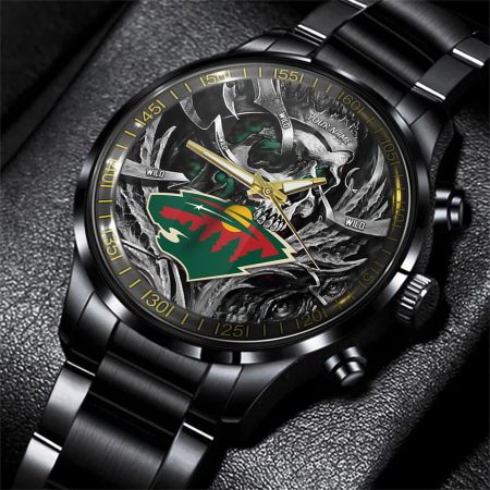 Minnesota Wild NHL Skull Personalized Hand Watch Gift For Fans