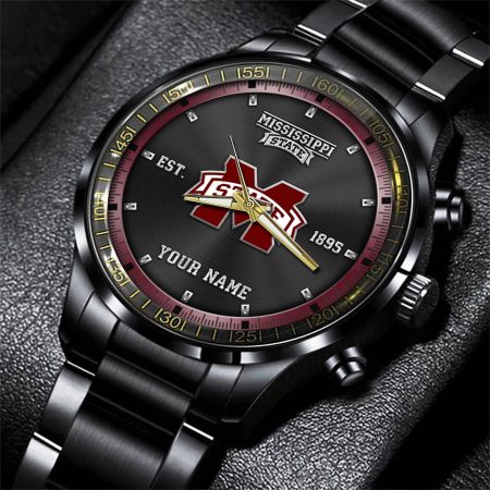 Mississippi State Bulldogs NCAA Personalized Black Style Hand Watch Gifts For Fan