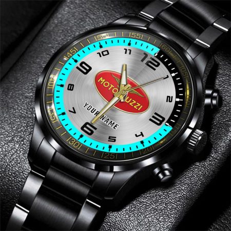 Moto Guzzi Car Personalized Black Stainless Steel Hand Watch For Fan