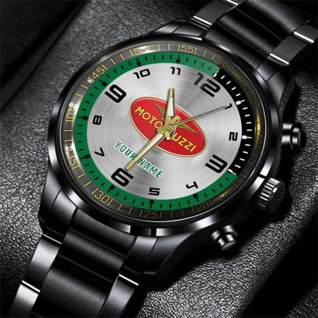 Moto Guzzi Car Personalized Black Stainless Steel Hand Watch For Fan