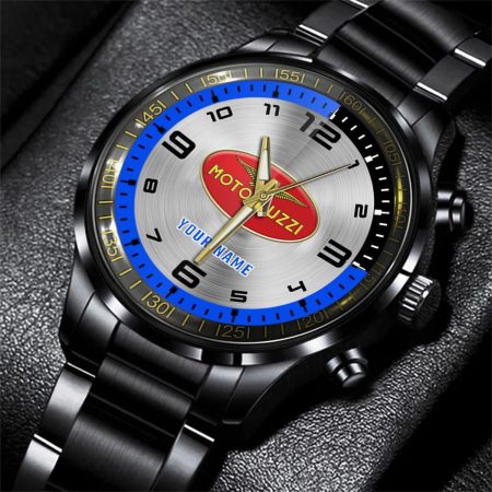 Moto Guzzi Car Personalized Black Stainless Steel Hand Watch For Fan