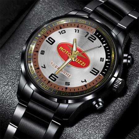 Moto Guzzi Car Personalized Black Stainless Steel Hand Watch For Fan