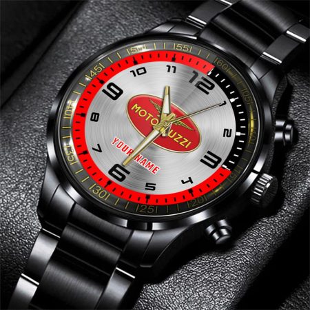 Moto Guzzi Car Personalized Black Stainless Steel Hand Watch For Fan