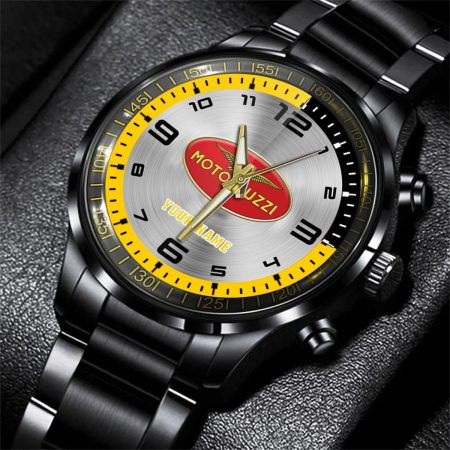 Moto Guzzi Car Personalized Black Stainless Steel Hand Watch For Fan