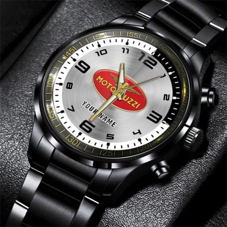 Moto Guzzi Car Personalized Black Stainless Steel Hand Watch For Fan