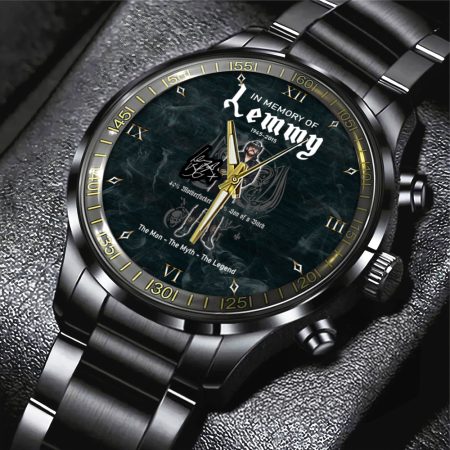 Motörhead Band Music x Lemmy Kilmister Black Stainless Steel Watch Gift For Fan