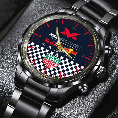 MV1 Red Bull Racing F1 Black Stainless Steel Watch Gift For Fan