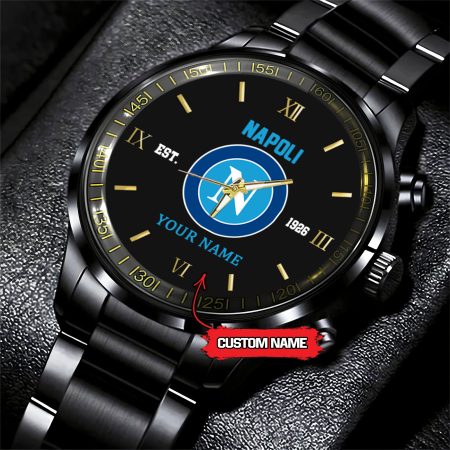 Napoli Serie A Black Fashion Watch Custom Your Name For Fan