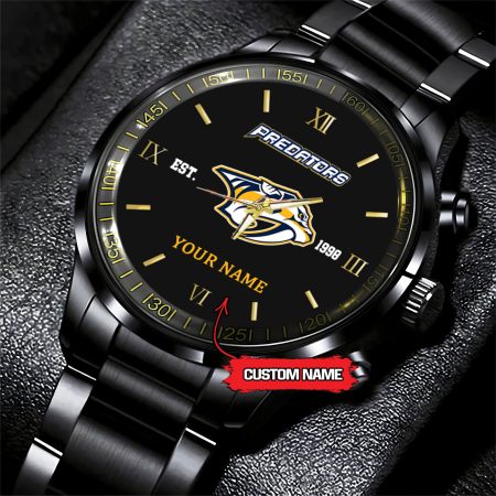 Nashville Predators NHL Hockey Game Time Custom Black Fashion Watch For Fan