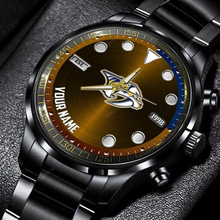 Nashville Predators NHL Personalized New Black Hand Watch Gift For Fans