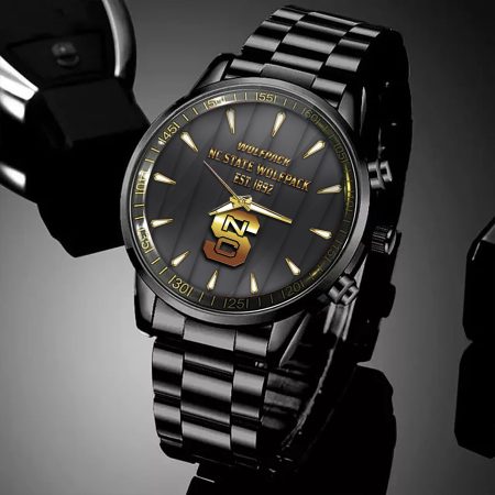 NC State Wolfpack NCAA Personalized Black Hand Watch For Fans