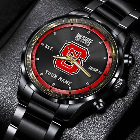 NC State Wolfpack NCAA Personalized Black Style Hand Watch Gifts For Fan