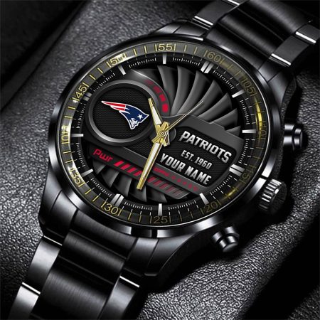 New England Patriots NFL Black Fashion Watch Custom Your Name