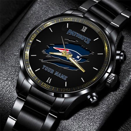 New England Patriots NFL Personalized Black Fashion Watch For Football Lovers For Fan