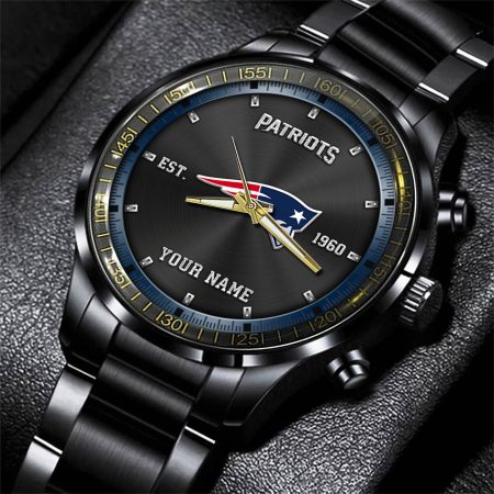 New England Patriots NFL Personalized Black Fashion Watch Gifts For Fans