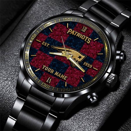 New England Patriots NFL Personalized Sport Black Watch Gifts For Fans
