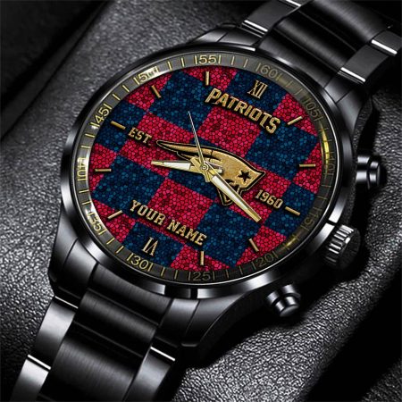 New England Patriots NFL Personalized Sport Black Watch Gifts For Fans