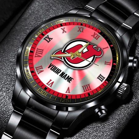 New Jersey Devils NHL Personalized New Black Hand Watch Gift For Fans