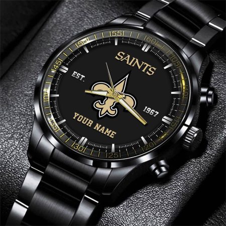 New Orleans Saints NFL Personalized Black Fashion Watch Gifts For Fans