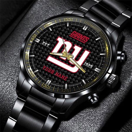 New York Giants NFL Black Fashion Hand Watch Custom Your Name Gift For Fan
