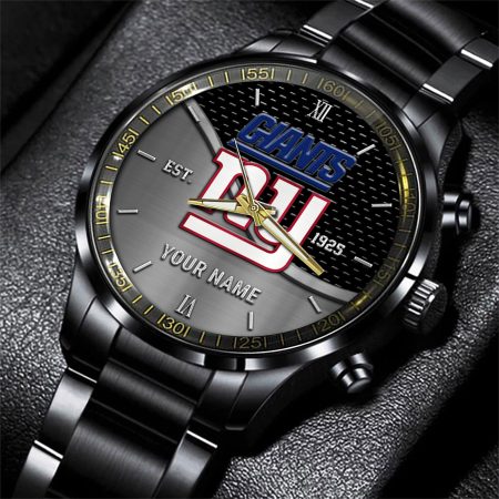 New York Giants NFL Black Fashion Hand Watch Custom Your Name Gift For Fan