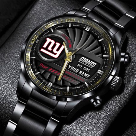 New York Giants NFL Black Fashion Watch Custom Your Name