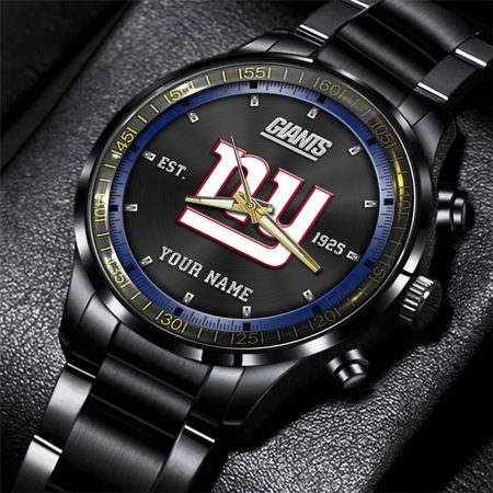 New York Giants NFL Personalized Black Fashion Watch Gifts For Fans