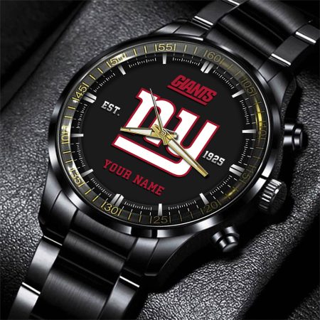 New York Giants NFL Personalized Black Fashion Watch Gifts For Fans