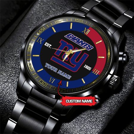 New York Giants NFL Personalized Black Fashion Watch