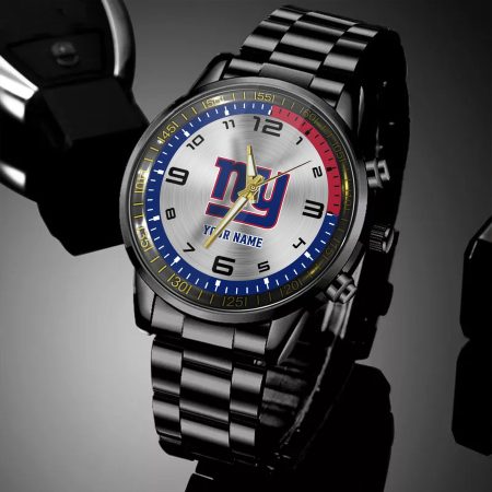 New York Giants NFL Personalized Black Hand Watch Gifts For Fans